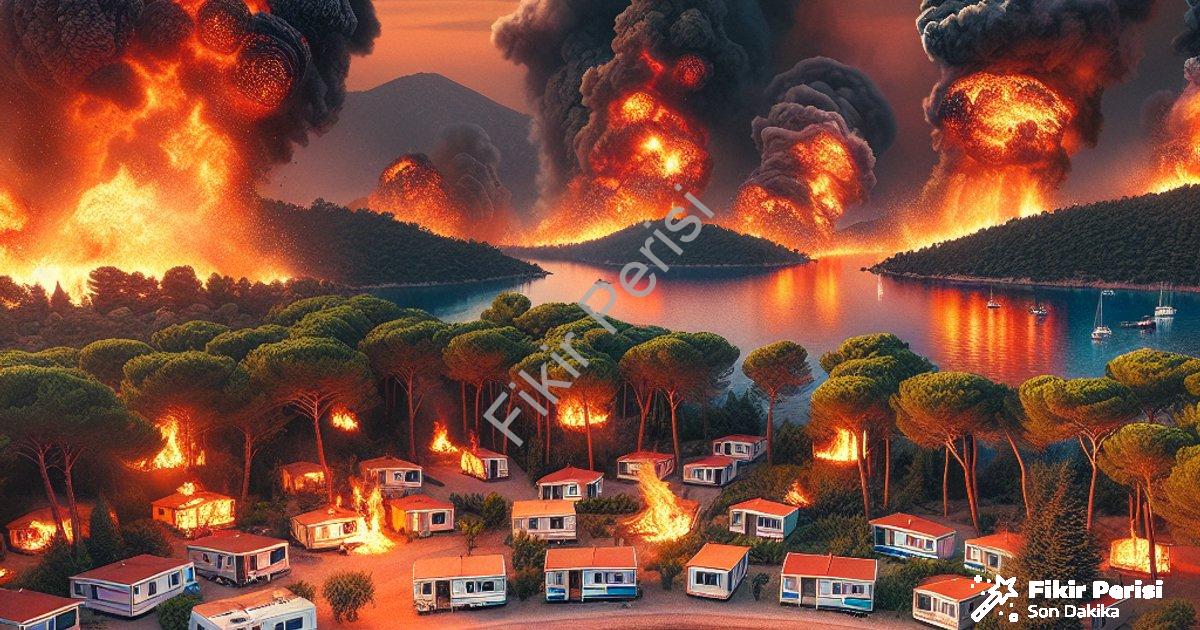 "Fethiye Katrancı Koyu'nda Korkutan Yangın: Karavan ve Bungalovlar Kül Oldu" başlıklı haber için fot