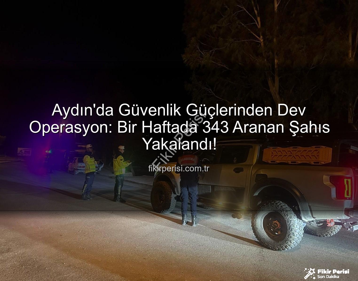 Aydın'da Güvenlik Güçlerinden Dev Operasyon: Bir Haftada 343 Aranan Şahıs Yakalandı!