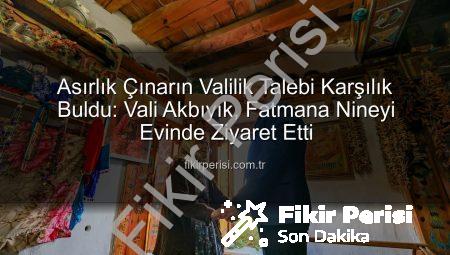 Asırlık Çınarın Valilik Talebi Karşılık Buldu: Vali Akbıyık, Fatmana Nineyi Evinde Ziyaret Etti