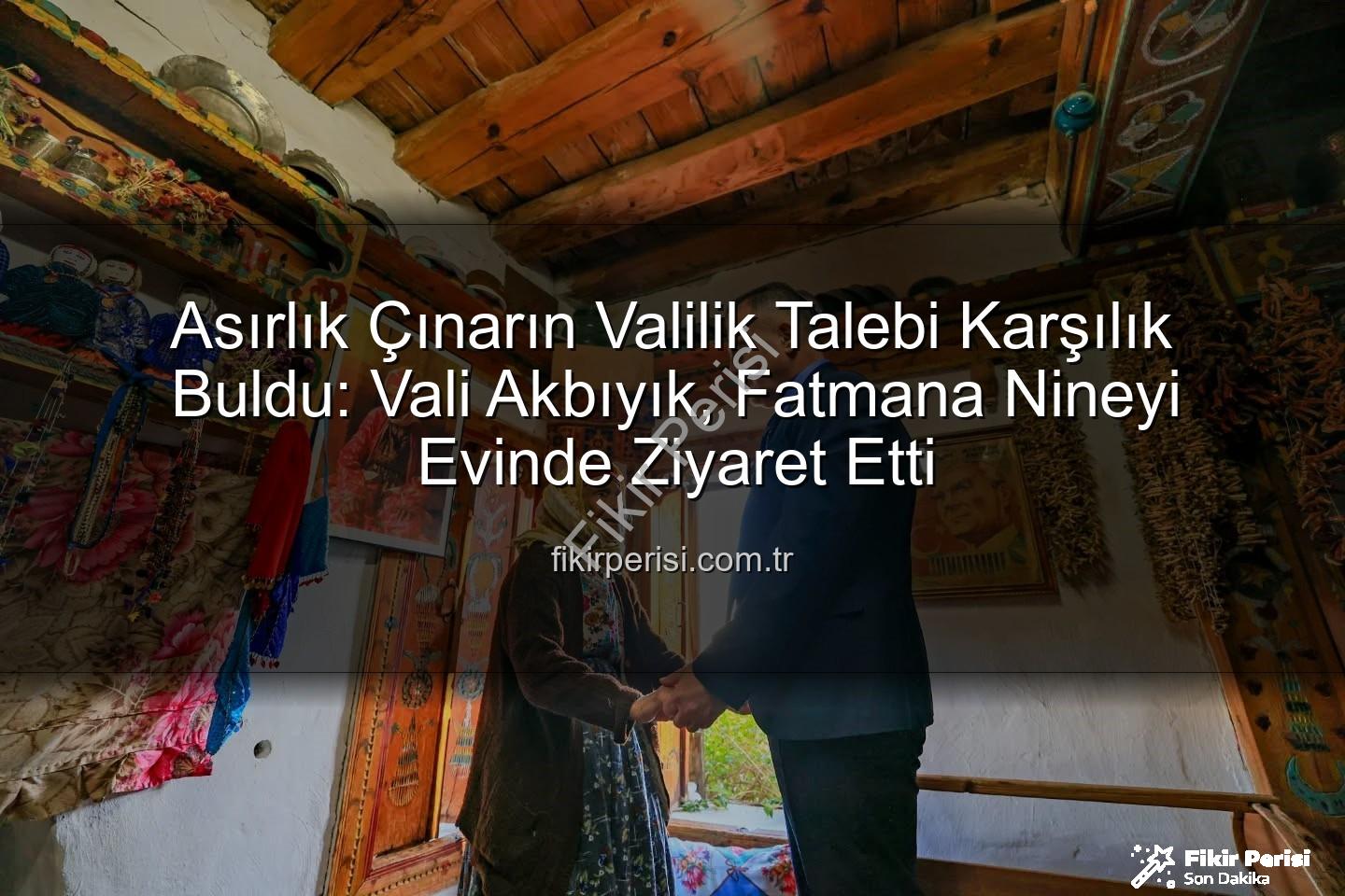 Vali Fatmana Nine - Asırlık Çınarın Valilik Talebi Karşılık Buldu: Vali Akbıyık, Fatmana Nineyi Evinde Ziyaret Etti